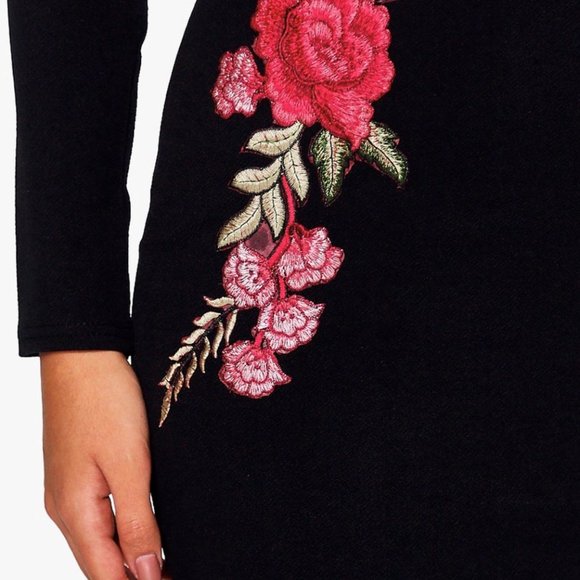 Boohoo Night Dea Off Shoulder Floral Applique - Picture 5 of 5